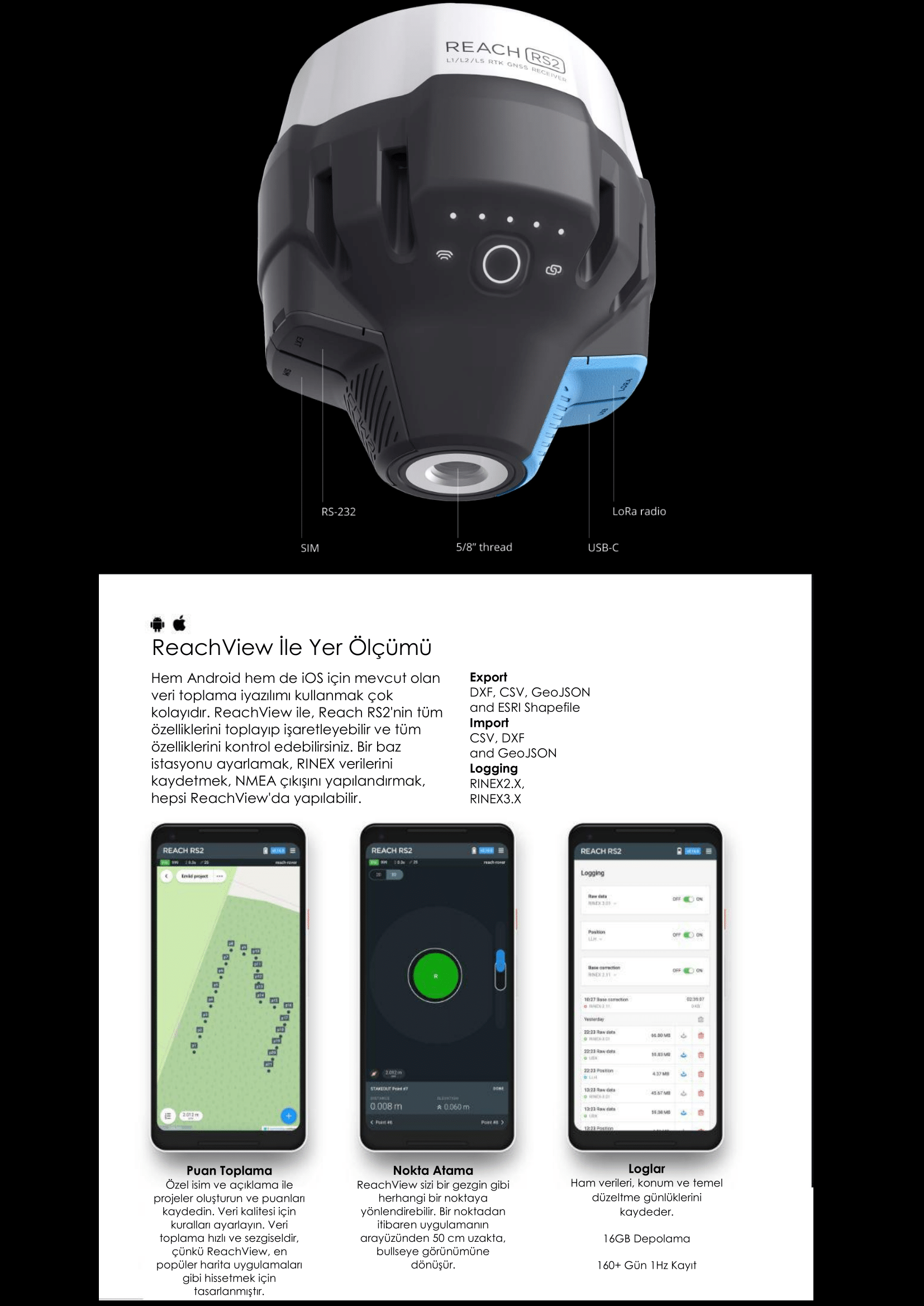 Ensemble GPS Emlid Reach RS2 RTK Matériaux pour drones Emlid, pièces détachées pour drones sur dronmarket.com avec les meilleurs prix et options de versement